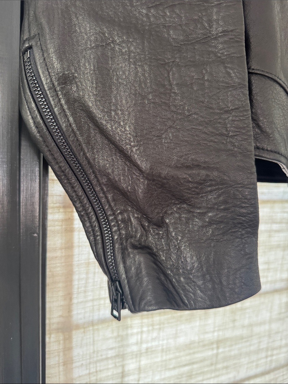 NWT Banana Republic Essential Black Leather Jacket with Zip Pockets XL - Picture 3 of 13
